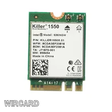 WIRCARD для Killer 1550 intel 9260 9260NGW NGFF 1730 Мбит/с WiFi+ Bluetooth 5,0 802.11ac карта