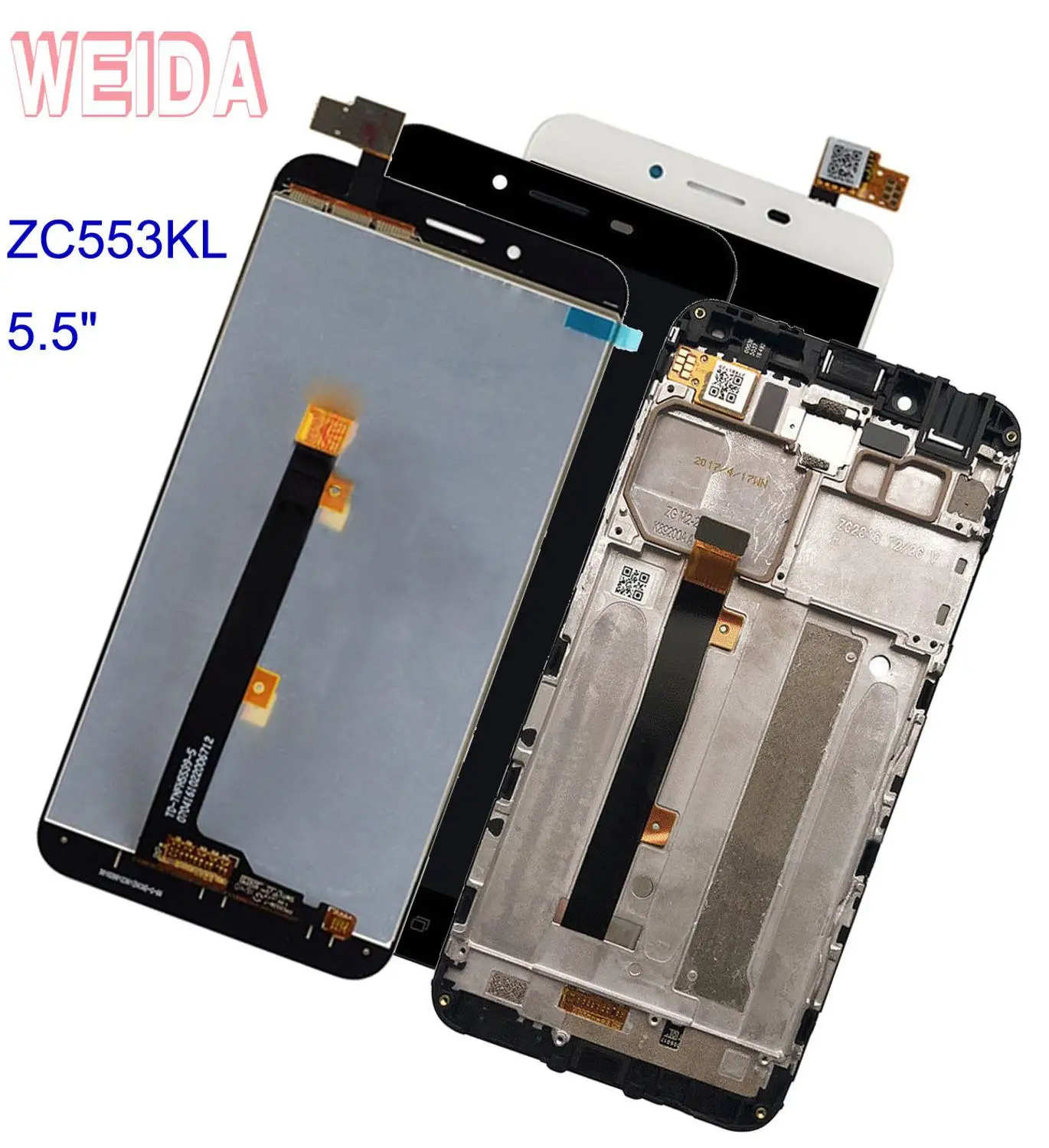 

WEIDA For Asus Zenfone 3 Max ZC553KL Z00DDA X00DD LCD Display Touch Screen Digitizer Sensor Assembly Frame 5.5" With Tool Repair