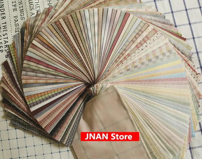 20x20 DIY Япония маленькая ткань группа Пряжа-окрашенная ткань, для шитья Лоскутное шитье ручной работы, сетка полоса точка случайный 10 стилей/лот