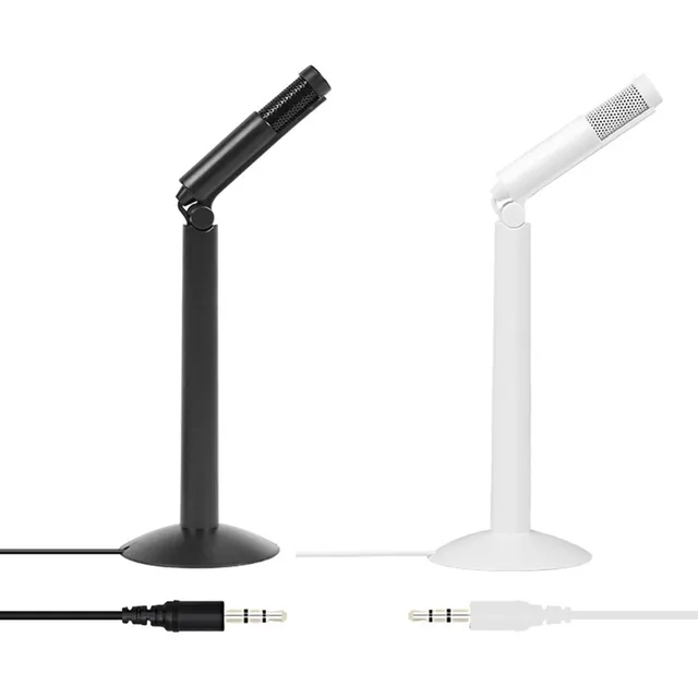 3 5mm Jack Condenser Microphone Portable Wired Desktop Tabletop 3 5mm Jack Condenser Microphone Portable Wired Desktop Tabletop Mic With Stand Broadcast Karaoke For Computer