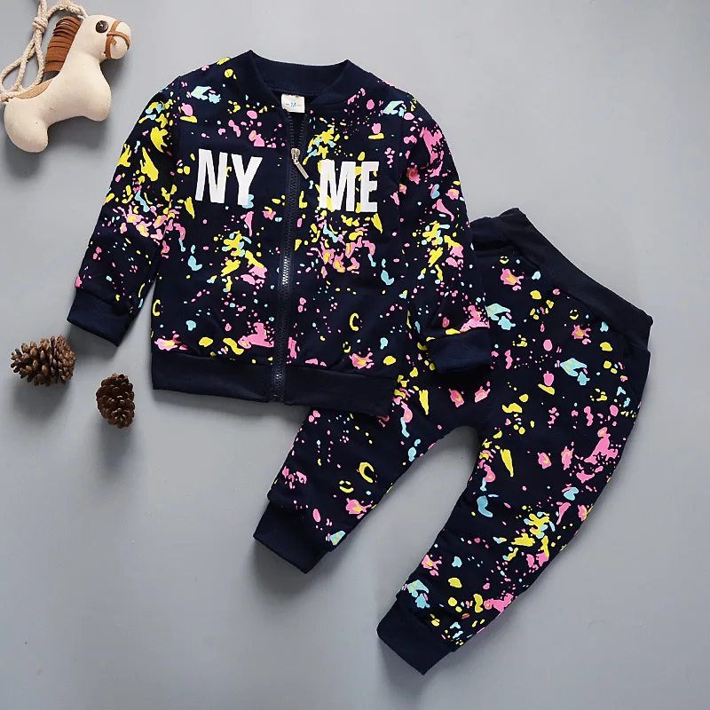 

1 2 3 4 5 Years Baby Clothing Set Autumn Spring Casual Boys Boys Girls Clothes Long Sleeve Coats + Pants 2pcs Kids Suits