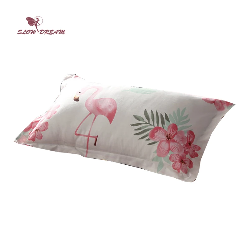 

SlowDream Nordic Pillowcase Flamingos Cartoon Bedding Pillow Cover Decorative Home Textiles Single Double 48X74CM Size