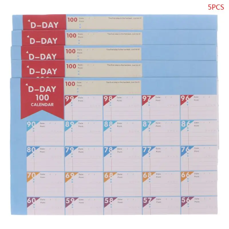 us 1 63 27 off 5pcs 100 days countdown calendar schedule learning goals work planner periodic agenda table office supplies in calendar from office days countdown calendar