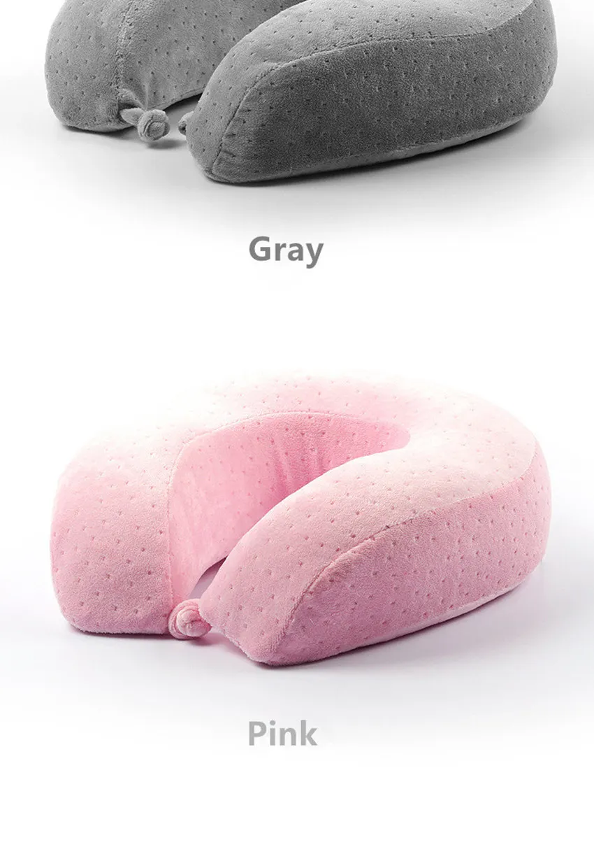 Новая u-образная подушка для путешествий Memory Foam Подушки для шеи мягкие медленный отскок для автомобиля для путешествий шейный затылочный медицинский подушка для шеи