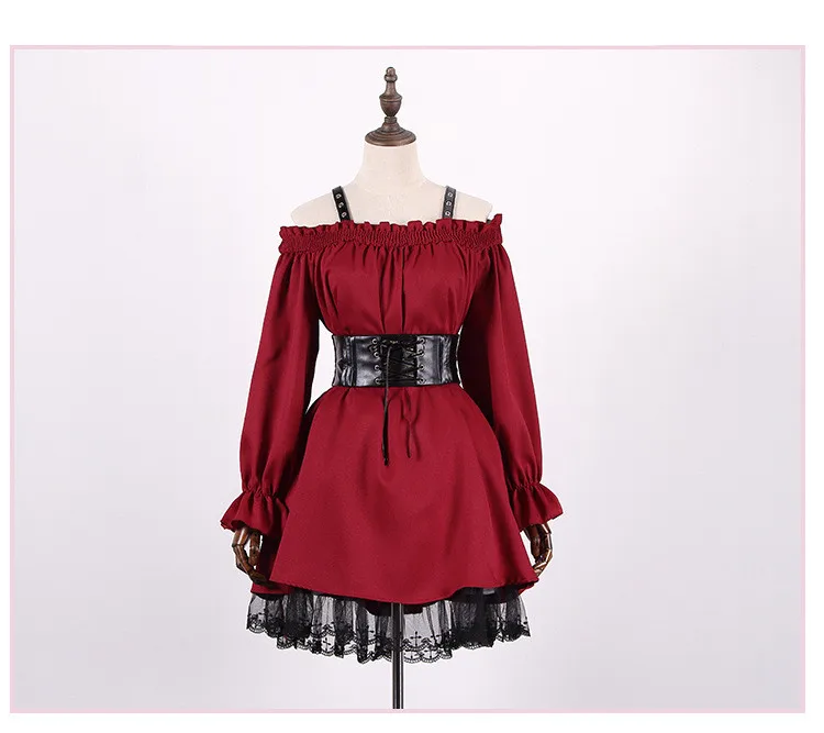 Винтажное платье с длинными рукавами в стиле готической Лолиты, платье с открытыми плечами в стиле ренессанса, кружевное платье с крестиком, классическое платье в стиле стимпанк, викторианское платье
