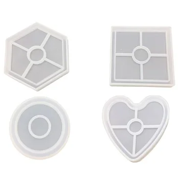 

Silicone Coaster Molds Epoxy Resin Molds 4Pcs Resin Casting Molds For Coasters Candle Holders Flower Pot Holders Bowl Mat Etc