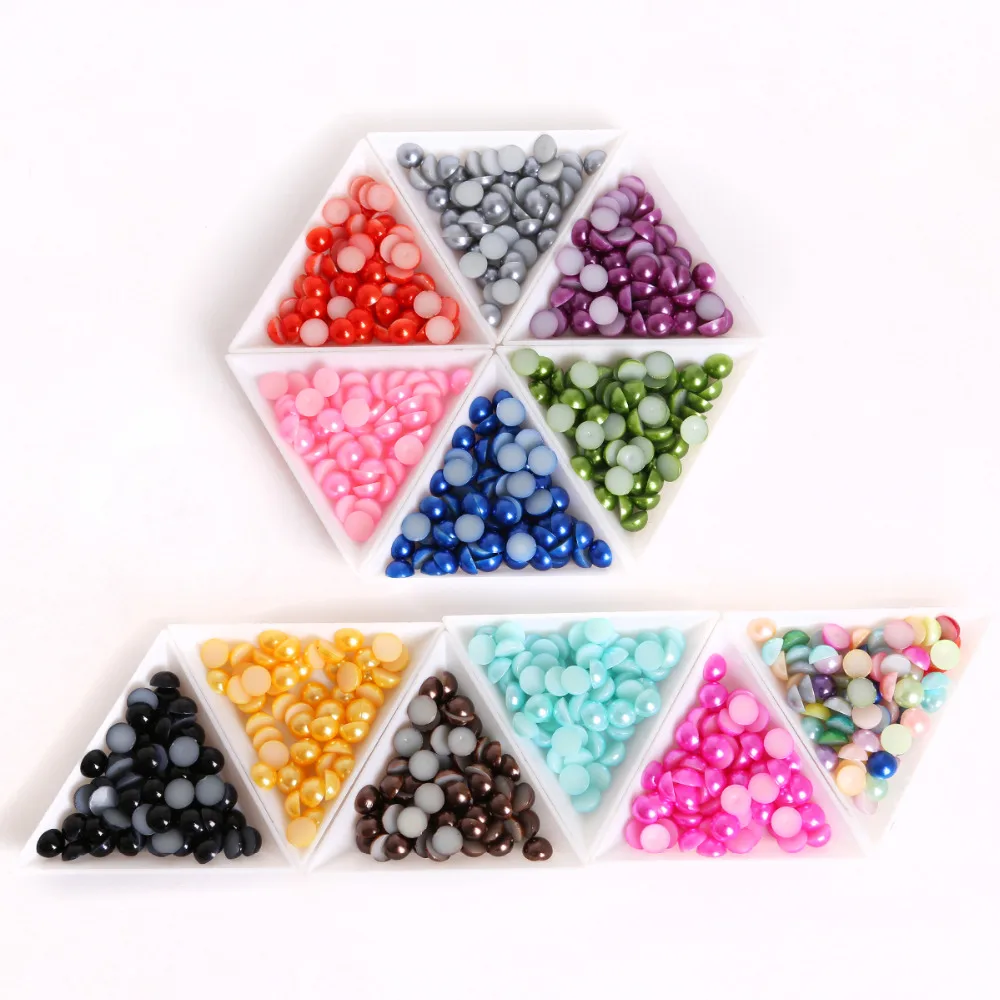 High Quality 8mm 200pcs ABS Imitation Pearl Beads Flatback Half Round