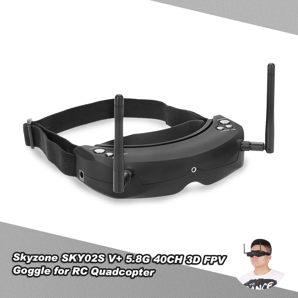 Skyzone SKY02S V+ 3D FPV очки/видео очки со встроенным 3D/2D режимом 40CH 5,8G разнесенная головка приемника/камера для дрона