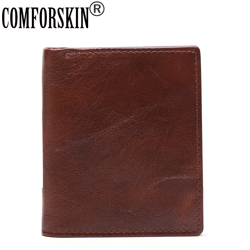 

COMFORSKIN New Arrivals Short Vintage Style Men Purses 2018 Hot Sales Men Leather Wallet High Quality Brand Carteira Masculina