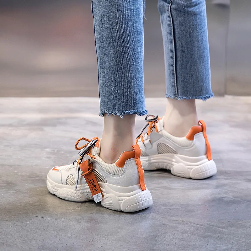 Повседневная обувь женские кроссовки на массивном каблуке zapatos de mujer сезон весна