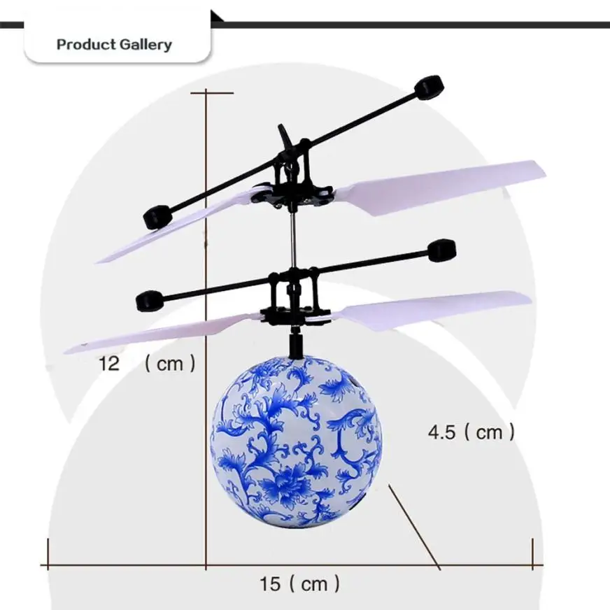 RC игрушка летающий мяч беспилотный вертолет мяч встроенный сверкающих светодиодный освещения для детей и подростков красочные полетах Cherryb