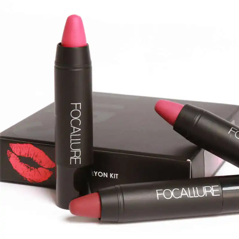 Focallure 3 шт. матовые карандаши для помады водостойкий пигмент макияжа губная