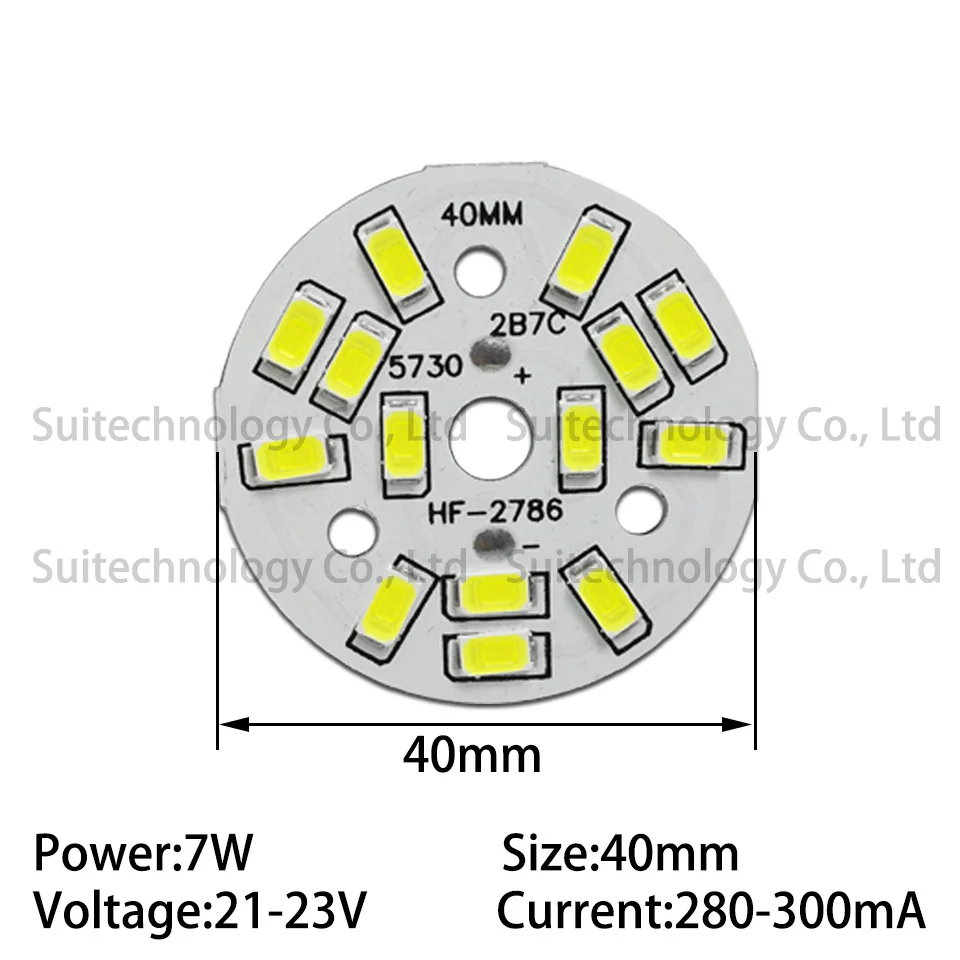 10 шт. 7 Вт яркость SMD светильник светодиодный панель 40 мм SMD5730 светодиодный ламповый светильник светодиодный ламповый чип для PCB для потолка светодиодный