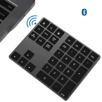 

Bluetooth Number Pad Keyboard Numeric Mini 34 Keys Aluminum Alloy for iOS Android DU55