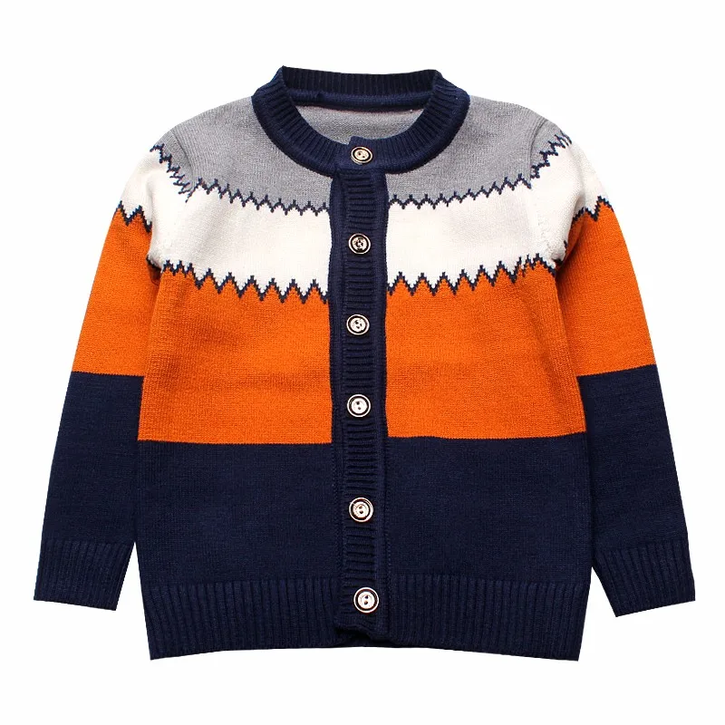 2016 Boys Sweaters Striped Cotton Top Knit Infant Outfit With Button Boy Tee Winter Warm Outerwear Cute Kids Clothes Cardigans (3)