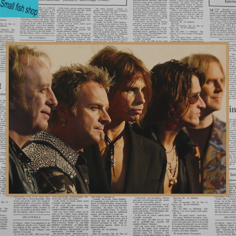 Aerosmith украшения для домашнего интерьера крафт-кислотная рок-музыка плакат рисунок core наклейки на стену - Цвет: Золотой