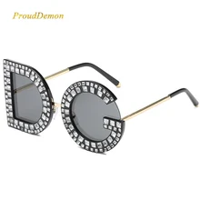 Новинка, большие квадратные солнцезащитные очки с бриллиантами для женщин и мужчин, высокое качество, известный бренд, солнцезащитные очки, роскошные очки Lentes de sol