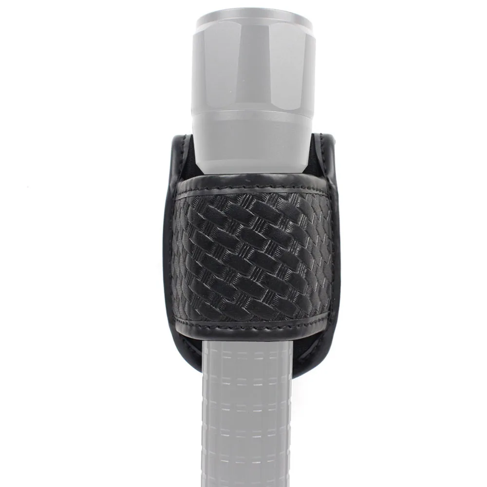 

Basketweave Open Top Compact Light Holder, Police Duty Belt Accessories-Flashlight Pouch Holster Fits Standard D Cell Flashlighs