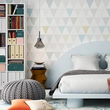 Современная Геометрическая Алмазная настенная бумага в скандинавском стиле, для детской спальни, для учебы, гостиной, ТВ-фона, Нетканая настенная бумага в рулоне