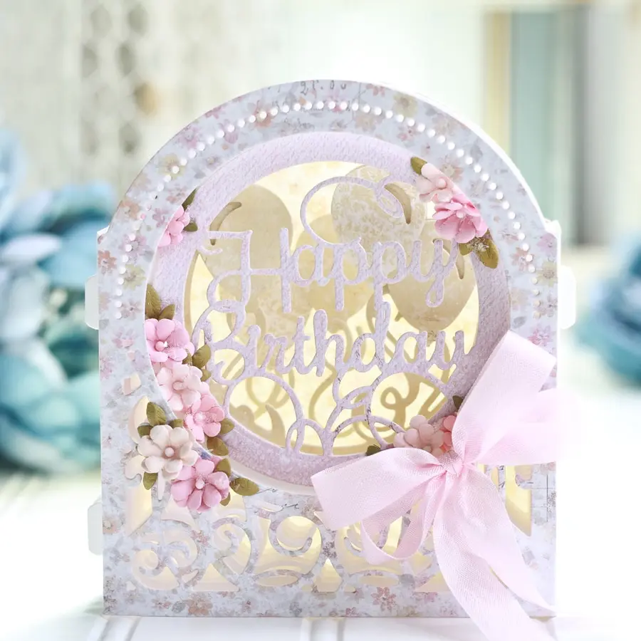 

Swovo 3D DIY New Layered Metal Cutting Dies and Scrapbooking For Paper Making Peony Flower Embossing Stamps Frame Card Craft