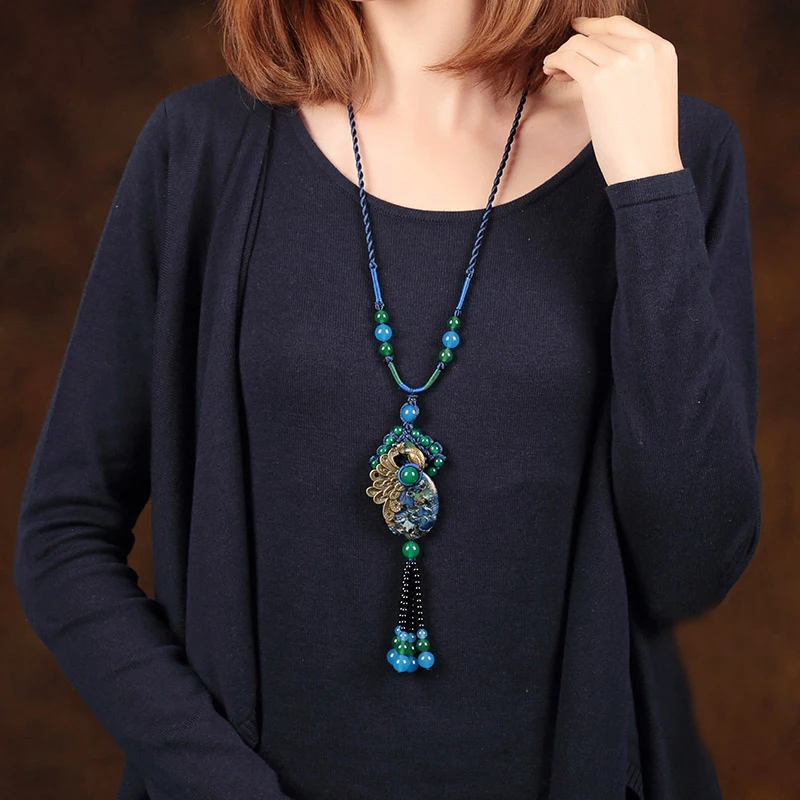 

Statement Necklace For women 2017 Big Long Necklaces Handmade Pendants Vintage Fine Jewelry Colar Mujer Kolye Anime