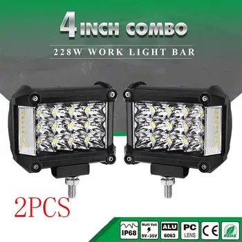 

Dragonpad 4" 228W LED Work Light Bars Combo Side Shooter Driving Lamps for JEEP Offroad Car Lighting Supplies