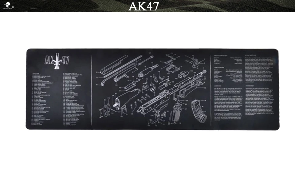 Тактический коврик для чистки резиновый ковер Водонепроницаемая Нескользящая скамья с схемой деталей и инструкциями AK47 AR15 REM870 коврик для мыши