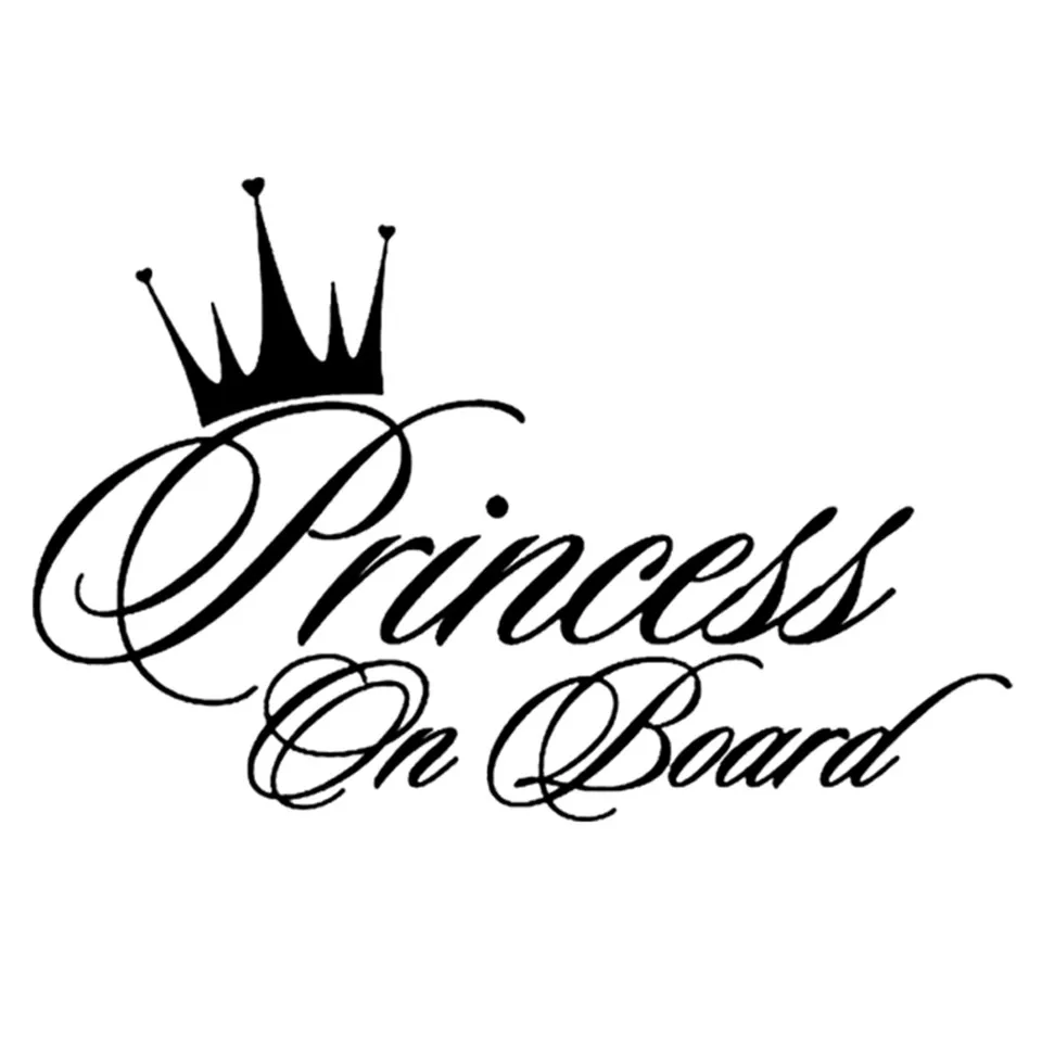 Cunymagos 16.510.9CM PRINCESS ON BOARD Funny Personality Text Car Sticker Fashion Vinyl Decal (2)