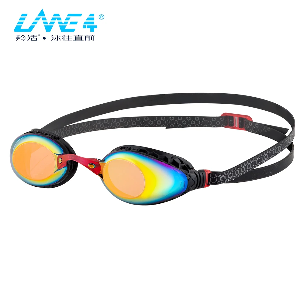 

LANE4 Racing Swim Goggle Hive-structured Gaskets Mirror Lenses Anti-fog UV Protection Comfortable Easy adjusting for Ladies A935