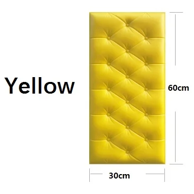 30*60 см/шт DIY самоклеющиеся 3D настенные наклейки для спальни Декор кирпича декор комнаты обои Настенный декор мягкая сумка Наклейка на стену для детей - Цвет: Yellow