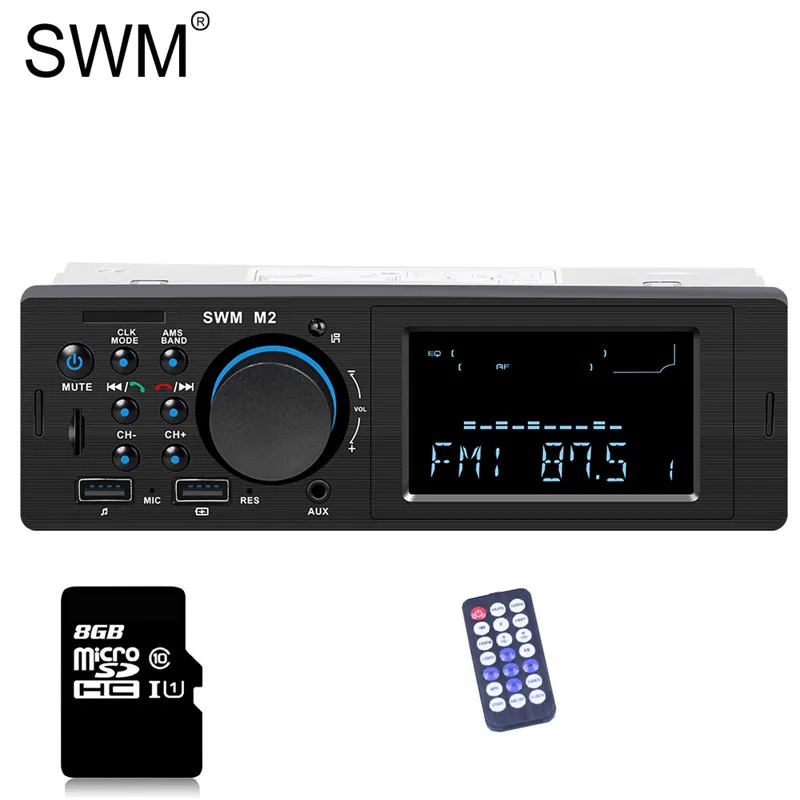 SWM Автомобильный MP3-плеер мультимедийный двойной USB автомобильный Радио кассетный плеер 12 в Bluetooth громкая связь вызов автомобильный аудио Tf U диск Aux FM пульт дистанционного управления