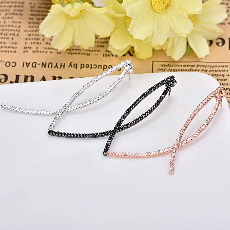 Модные новые длинные серьги Элегантные Изысканные простые микро инкрустированные Циркон женская серьга для женщин ZK40