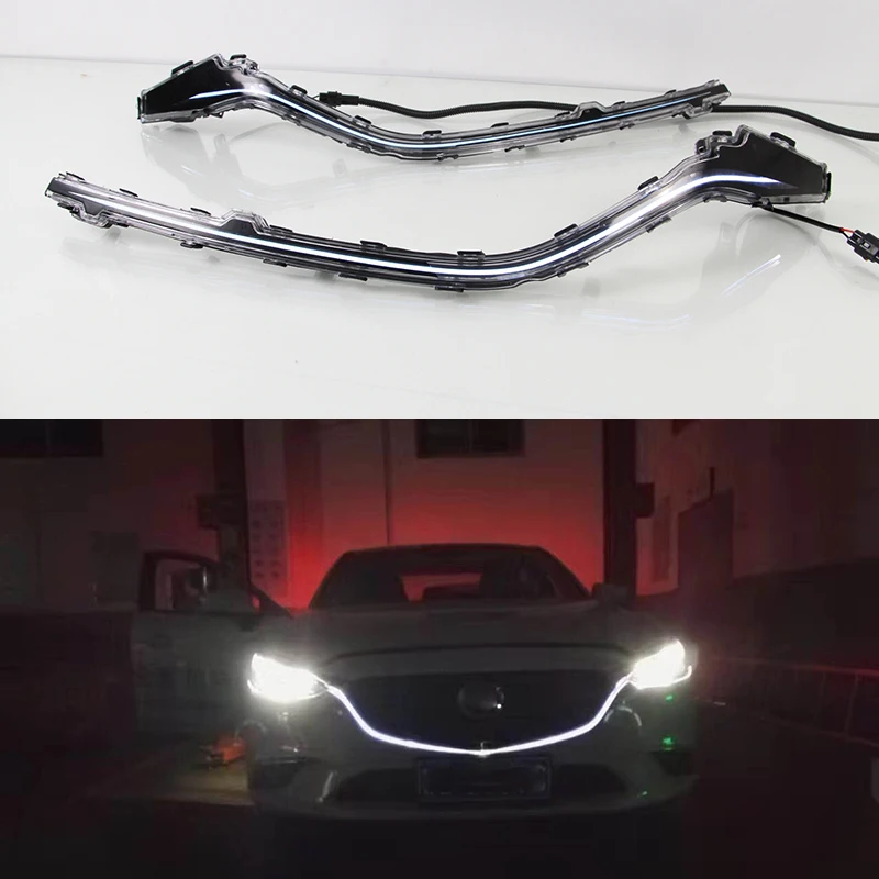 Для Mazda 6 Atenza решетка DRL контурный светодиодный светильник DRL сигнальный светильник противотуманная фара дневной ходовой светильник