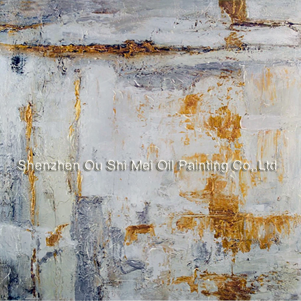 

Bigger Size Handmade Modern Oil Painting On Canvas White Gold Abstract Landscape Canvas Paintings Room Wall Decor Picture Art