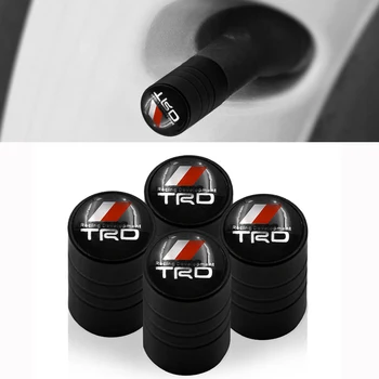 

4PCS/set Car-styling Wheel Tire Parts Valve Stem Caps Cover For Toyota CROWN COROLLA REIZ TRD Racing LOGO Tire car accessories
