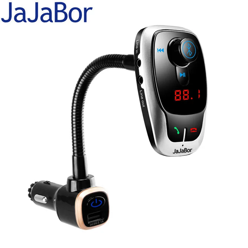 

JaJaBor FM Transmitter Car MP3 AUX Audio Player Bluetooth Car Kit Handsfree Wireless A2DP Music Play With Dual USB Car Charger