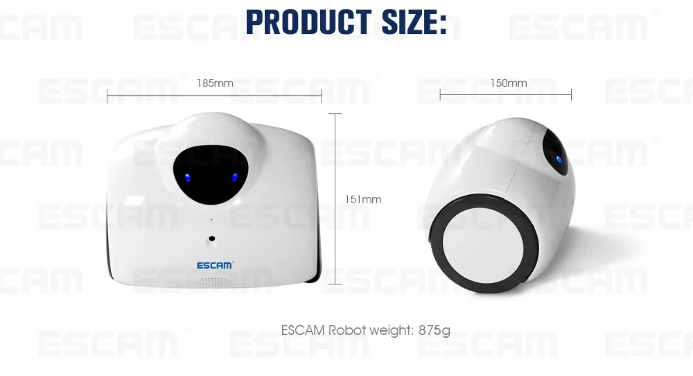 ESCAM робот QN02 720 P обнаружения движения IP Камера на месте вращения Видеоняни и Радионяни