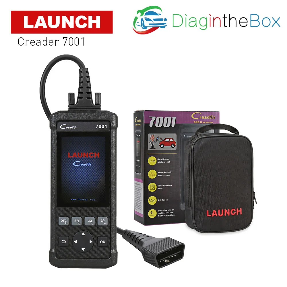 Launhc CR7001 автомобильный диагностический инструмент Creader 7001 OBDII OBD2 читатель кода сканер с сброса масла Пожизненное бесплатное обновление онлайн