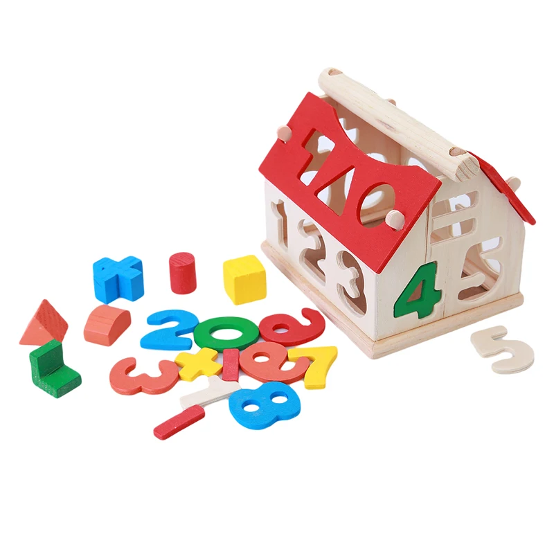 

2018 Baby Kids Wooden House Building Blocks Educational Learning Construction Developmental Toy Set High Quality Brain Game Toy