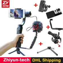 Zhiyun Smooth Q 3-Axis Gimbal Stabilizer with Boya BY-MM1 microphone Kit Vlogging following shoot for iPhone X Gopro Hero SJCAM