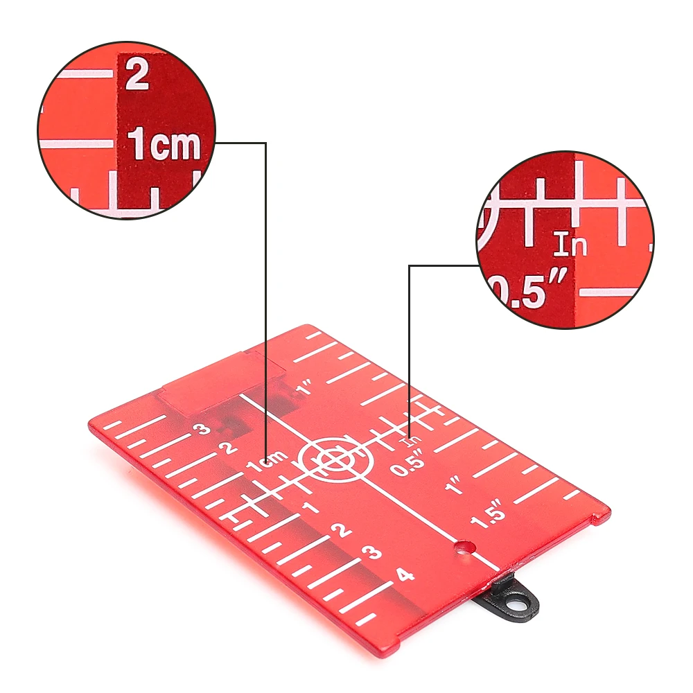 Huepar Магнитная красная мишень для роторного перекрестного лазерного уровня горизонтального и вертикального лазерного усиления и дальномер
