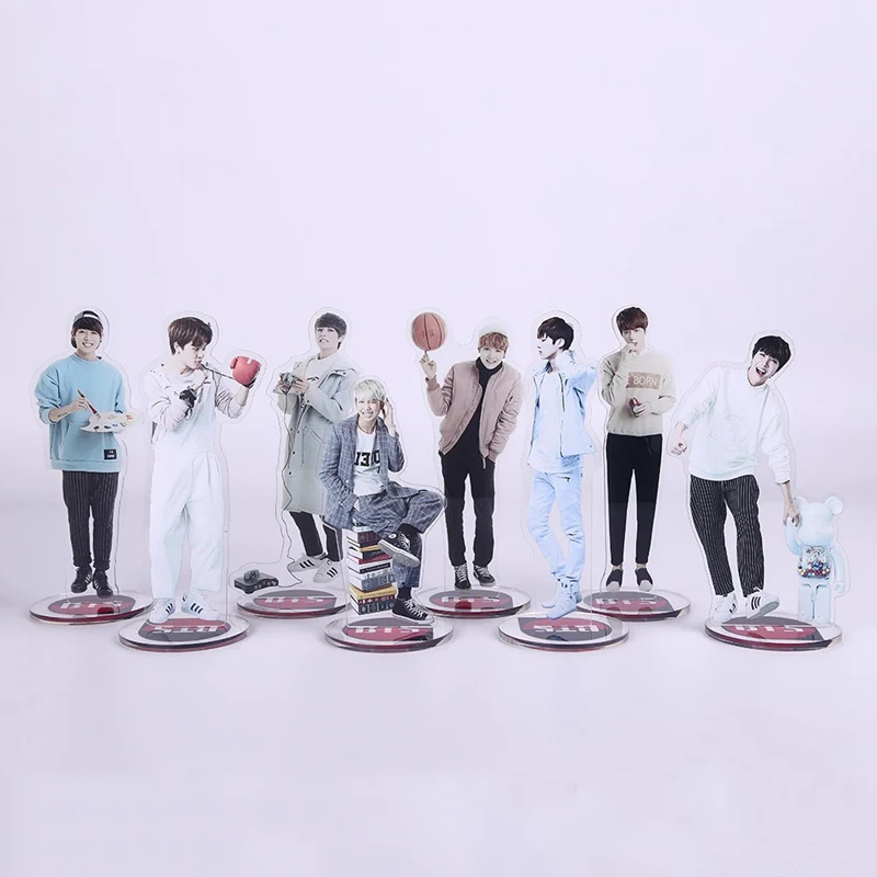

Hot Sale Creative Bangtan Boys Acrylic Standing Cardboard Plates Decoration Model Stationary Set Desk Decoration