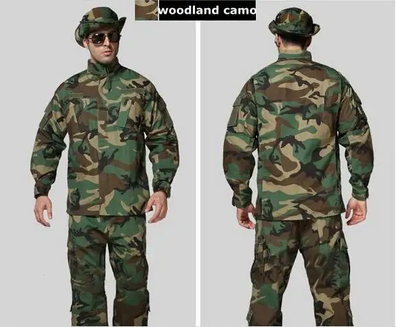 9 цветов Камуфляжный костюм наборы армейская Военная Униформа боевой камуфляжная форма для страйкбола костюм - Цвет: woodland camo
