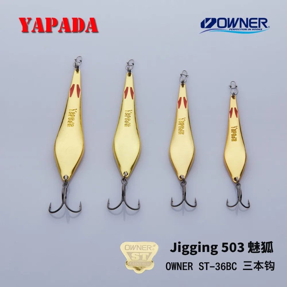 YAPADA Jigging 503 Demon Fox 10 г/15 г владелец тройной крючок 70-80 мм перо Многоцветный Металлический цинковый сплав рыболовные приманки для окуня