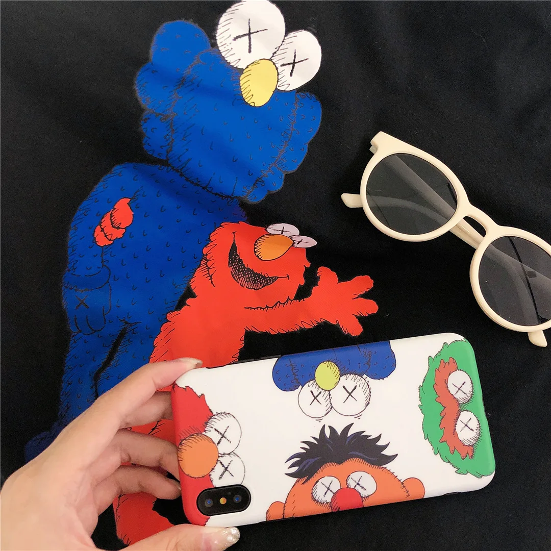 

Cartoon funny Sesame Street kawaii anime phone case For coque iphone 7 puls 8 6 plus case silicon shell for iphone cover X XR XS