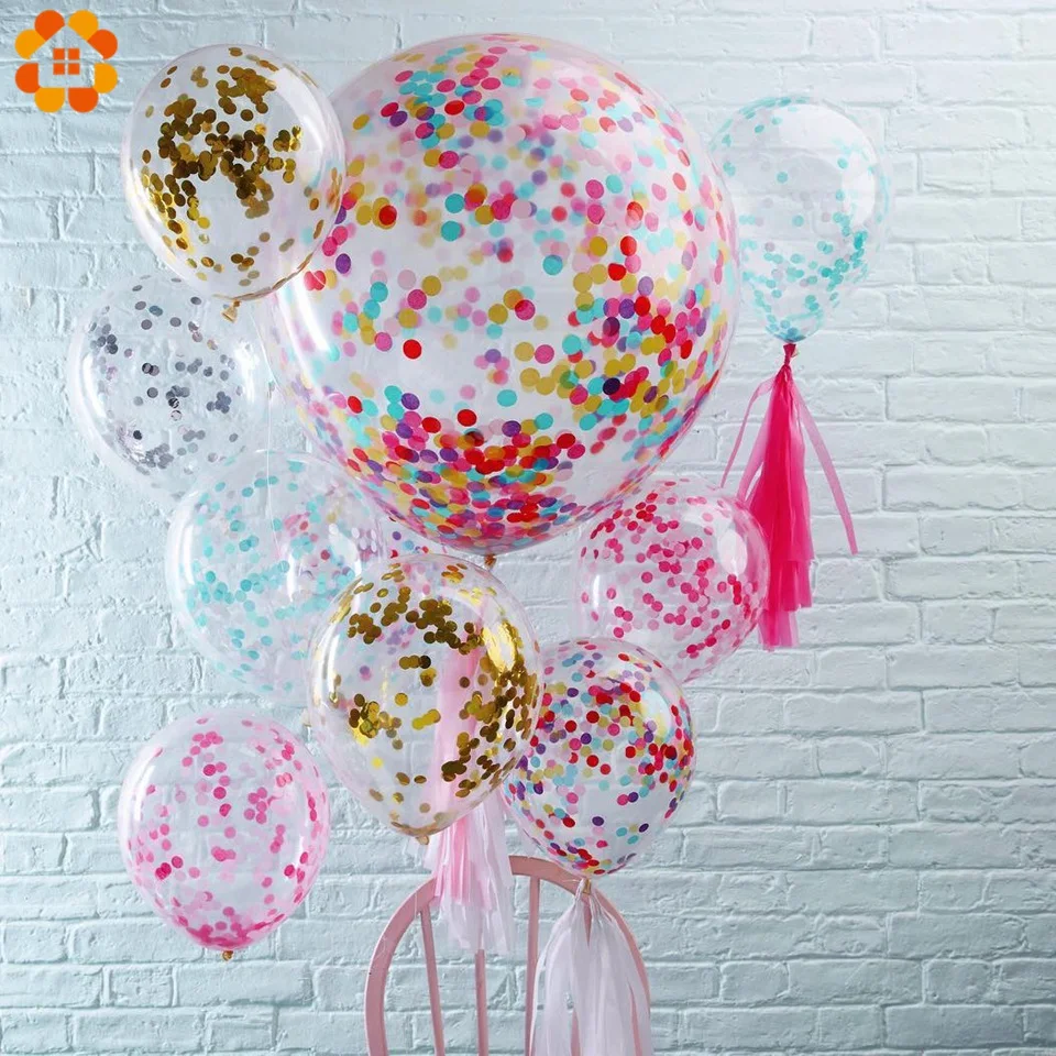 

100PCS 12inch Confetti Latex Balloon Colorful Air Ball Gold Clear Global Baby Shower Birthday Party Wedding Decoration Supplies