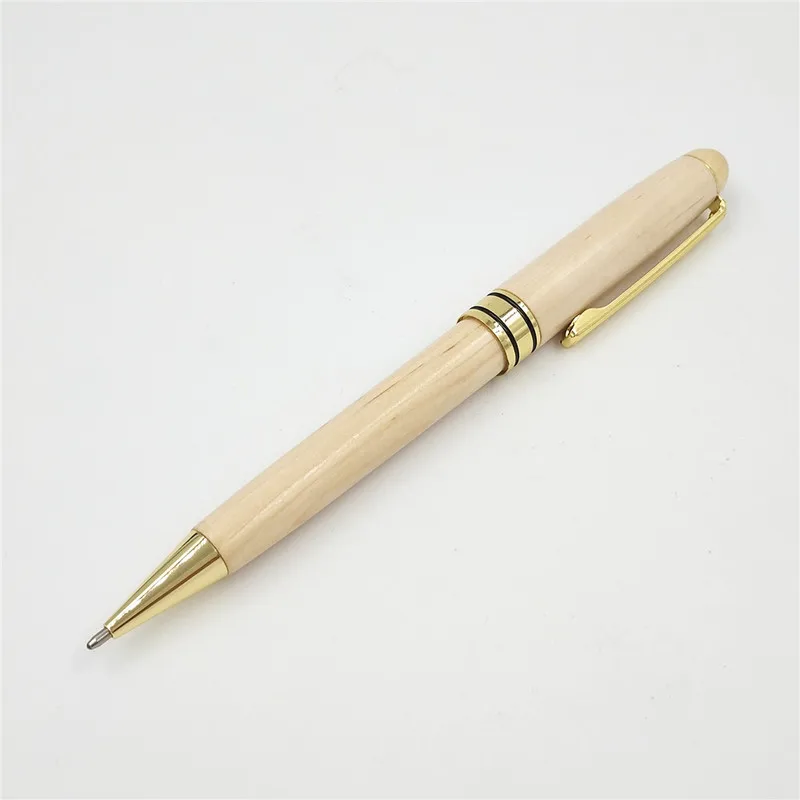 Один набор ручка с пеналом чехол из натурального клена деревянная палочка коробка для хранения 0,5 мм черные чернила Заправка подарок офисные школьные принадлежности
