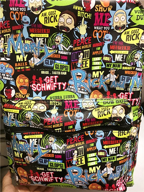 Anime Rick y Morty Cos hombre mujer impermeable gran capacidad mochila para ordenador portátil mochila Rick Morty