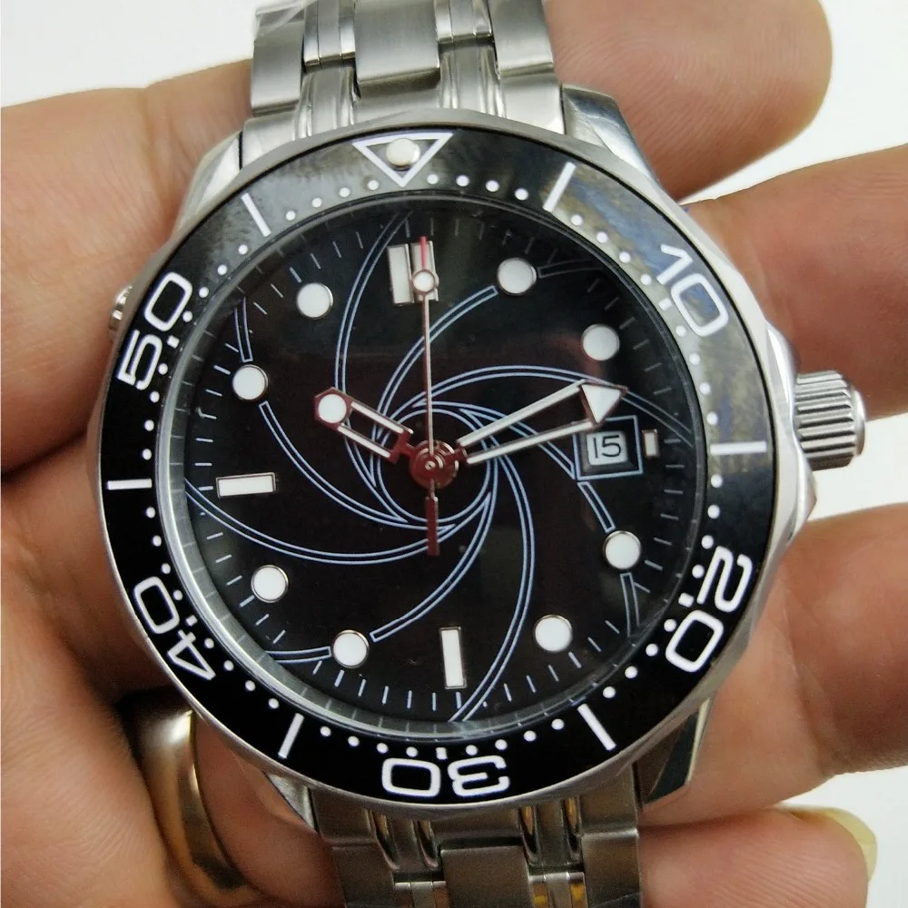 

automatic mens watch corgeut 41mm luminous hands steel silver Case steel bracelet japan miyota movement J-787