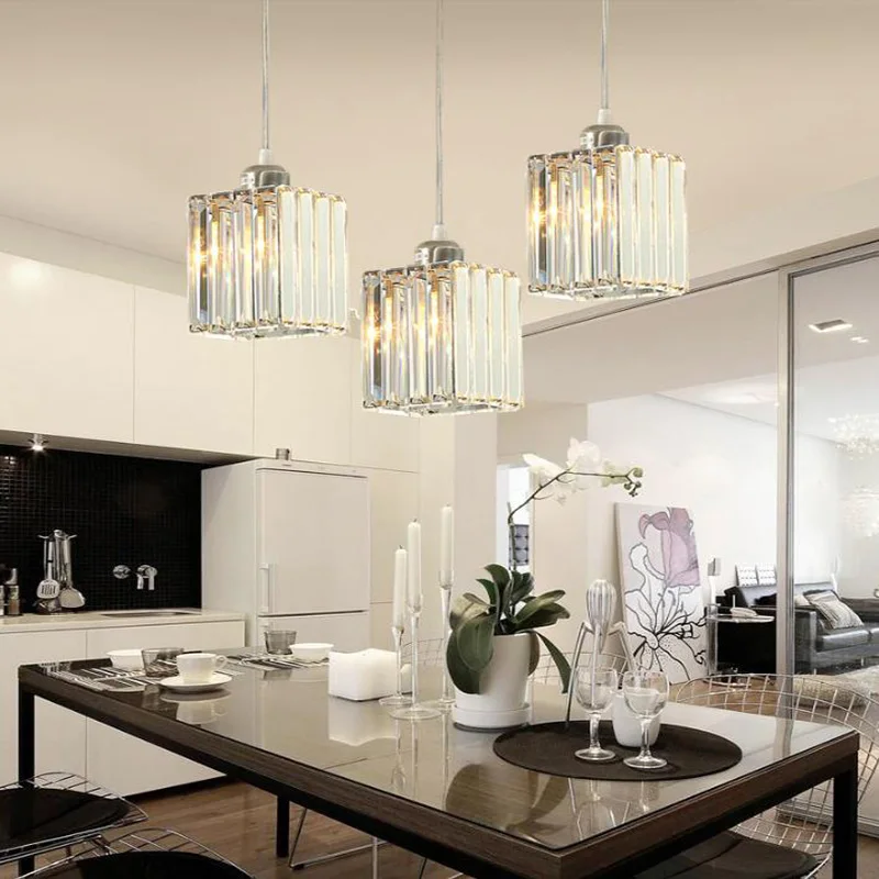 Contemporary Crystal LED Pendant Lights European style Glass Hanging